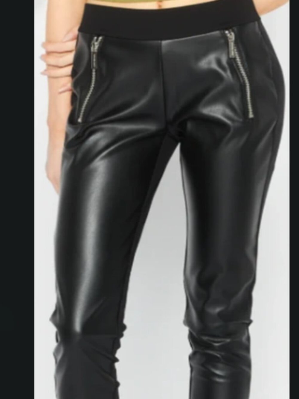 Michael Kors mixed-media faux leather skinny pants - size small